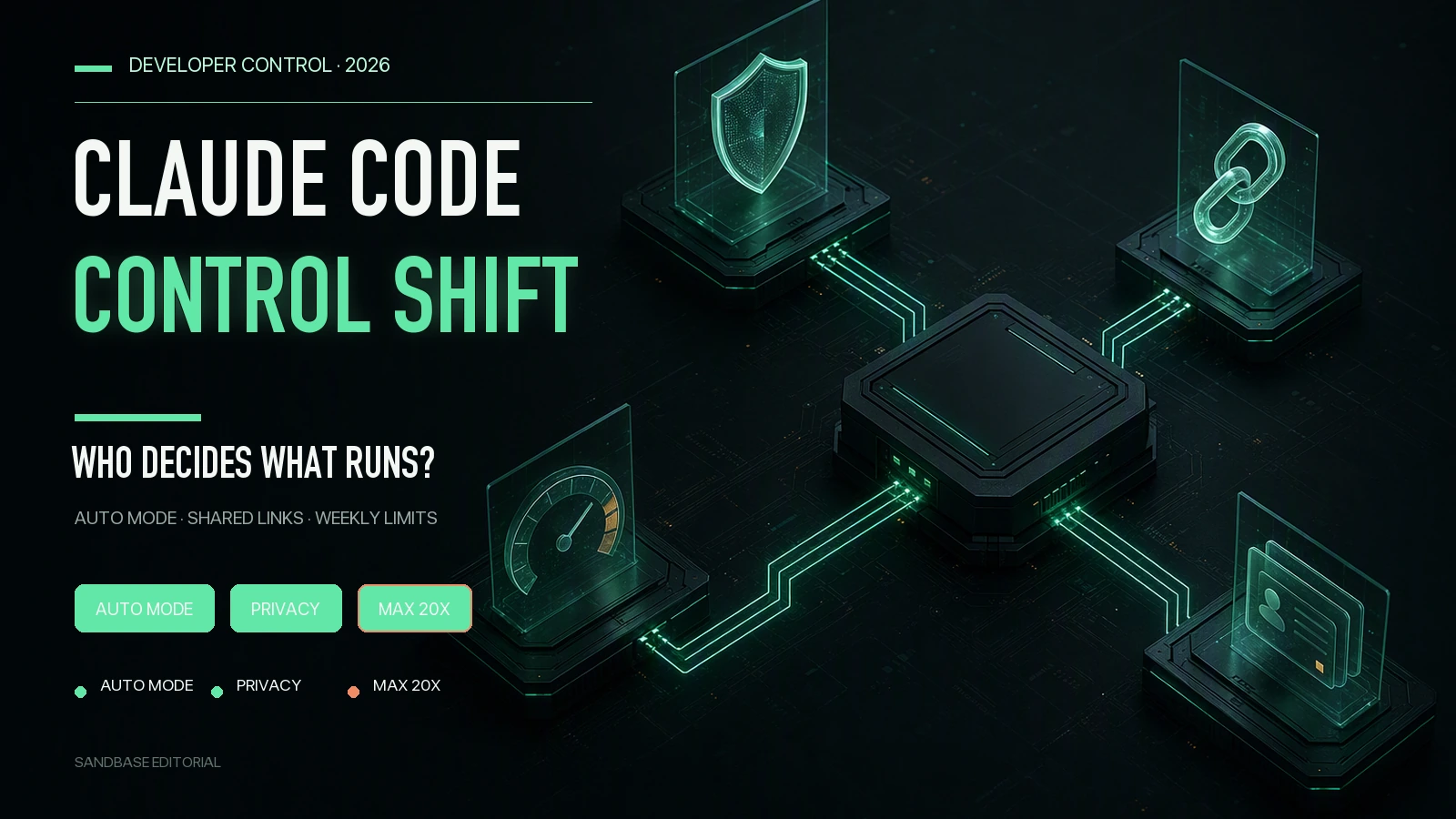 Claude Code control audit covering Auto Mode, shared links, weekly limits, and Max 20x