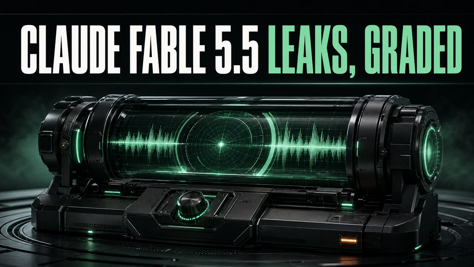 Claude Fable 5.5 leak timeline cover; editorial artwork, not a release announcement