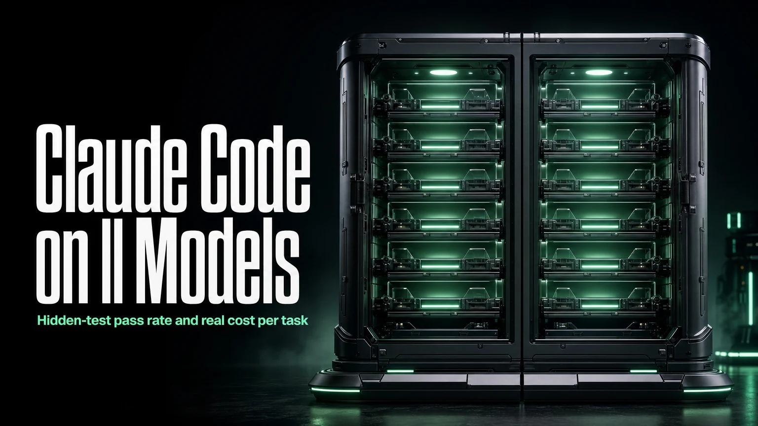 Claude Code with other models benchmark cover; editorial artwork, not a test result