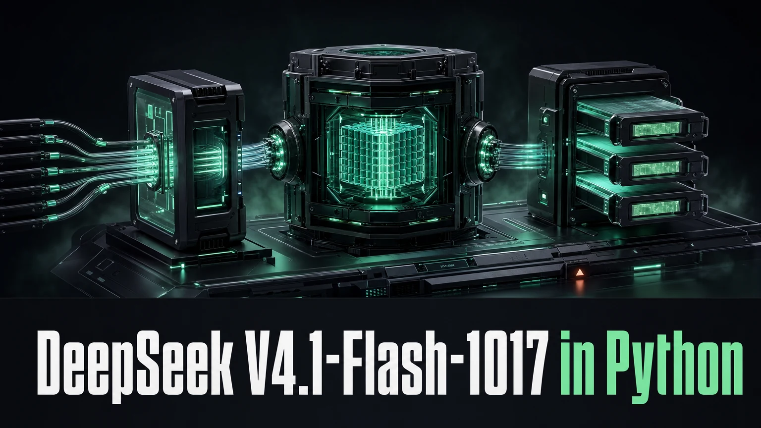 DeepSeek V4.1-Flash-1017 Python tutorial cover; editorial artwork