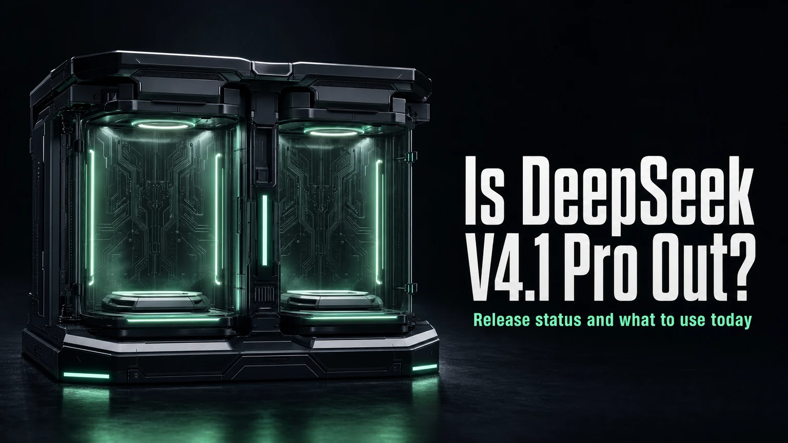 DeepSeek V4.1 Pro release status cover; editorial artwork, not a product screenshot