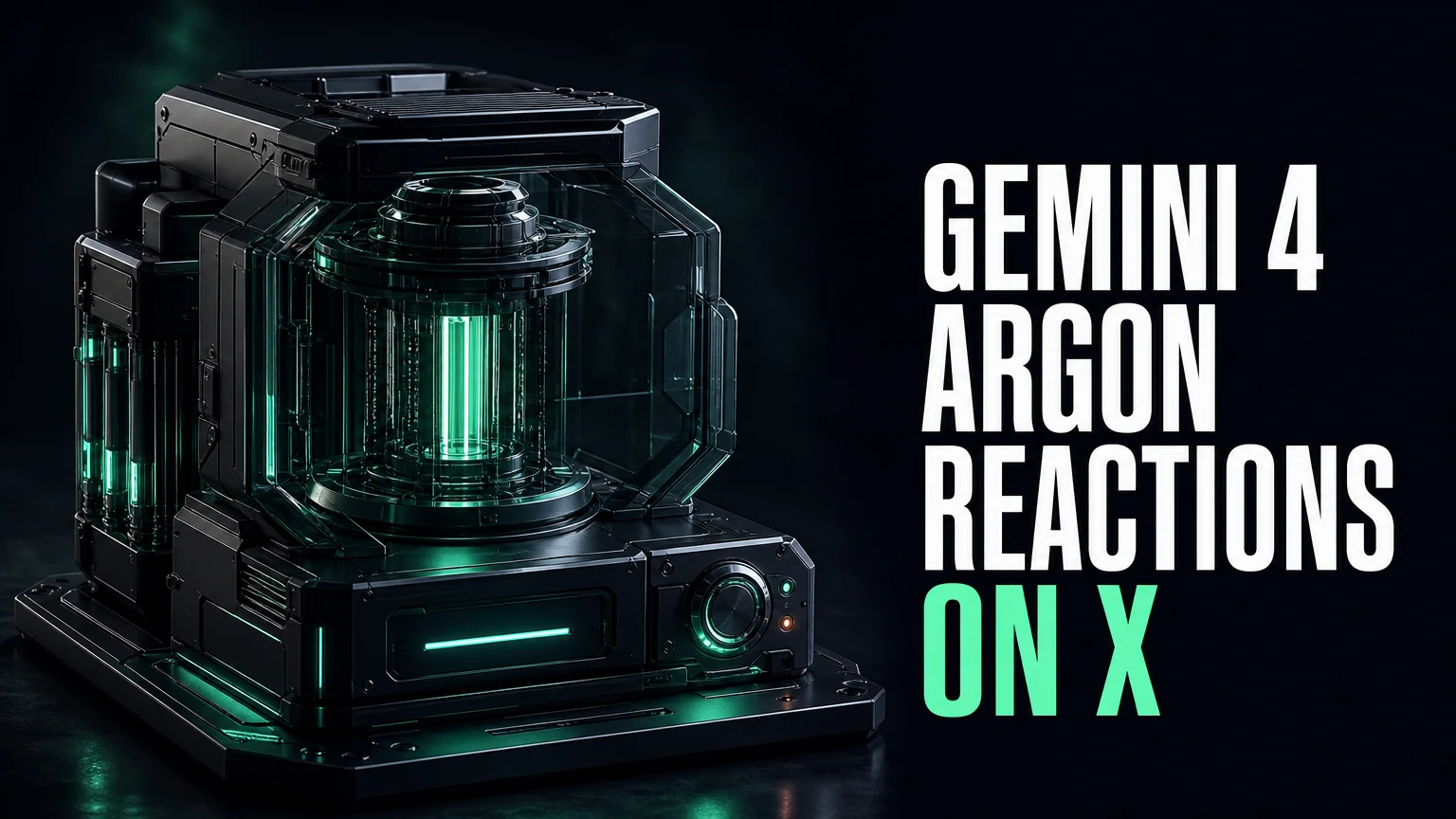 Editorial cover for a data study of Gemini 4 Argon launch videos on X; artwork, not a creator's video