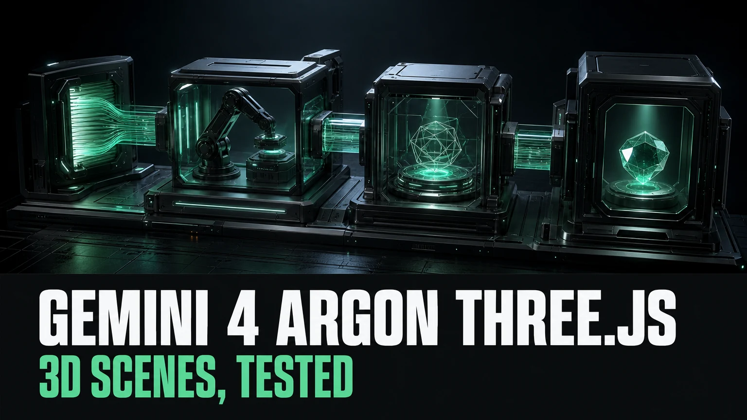 Cover for Gemini 4 Argon Three.js 3D scenes; editorial artwork, not a rendered test result