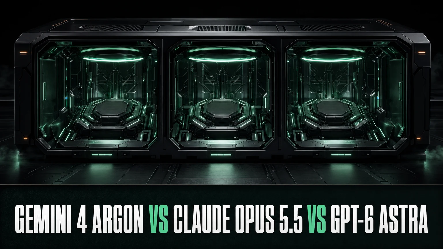 Gemini 4 Argon vs Claude Opus 5.5 vs GPT-6 Astra comparison cover; editorial artwork, not a test result