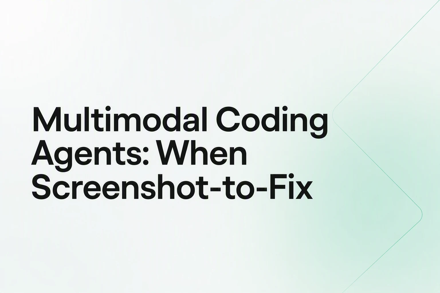 Multimodal coding agent tracing a screenshot defect to a tested patch