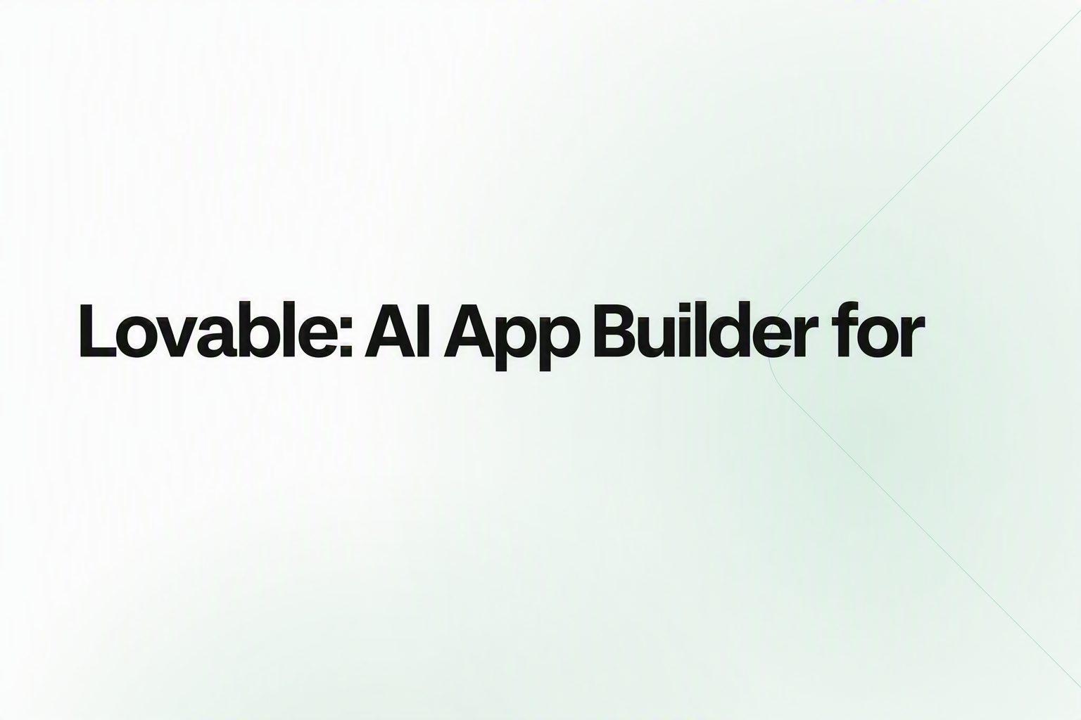 Lovable AI app builder guide cover showing prompt-to-app workflow