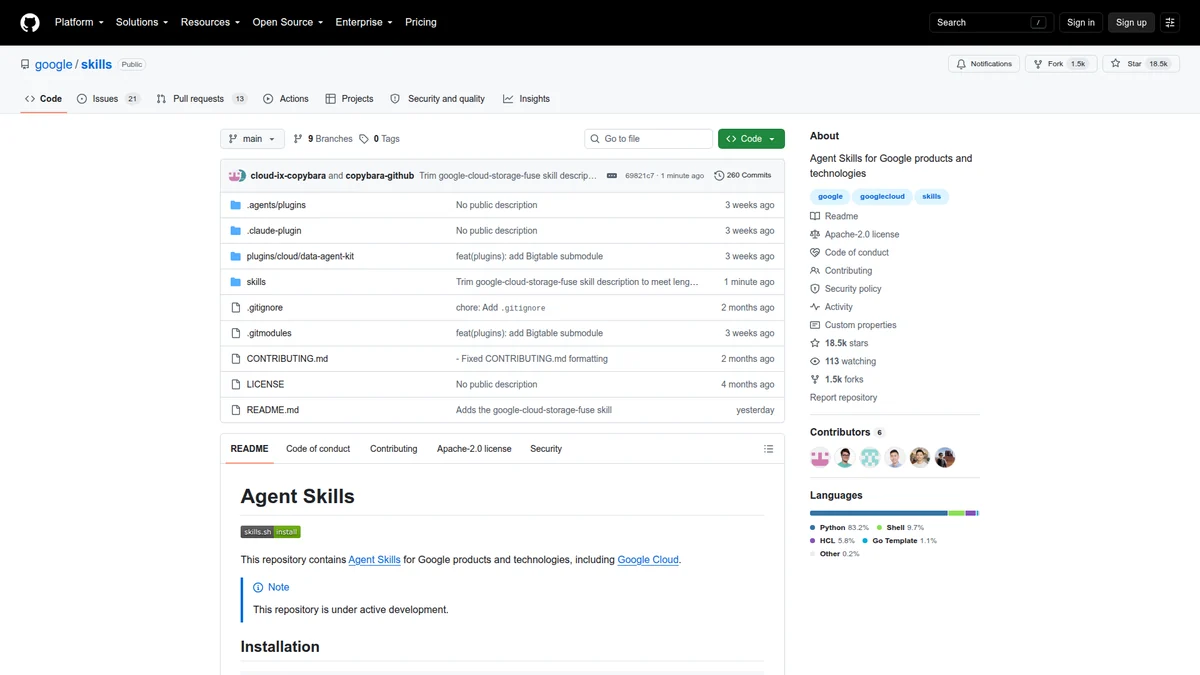 Google's public Agent Skills repository