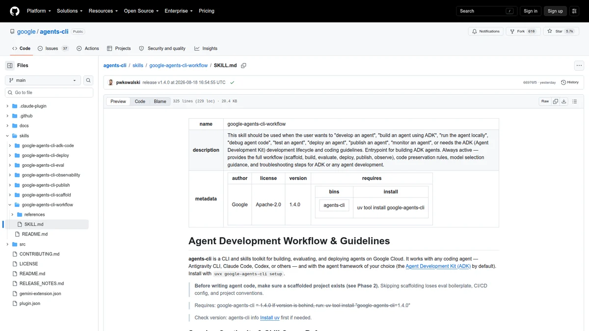Google agents-cli workflow separating code tests from behavioral evaluation