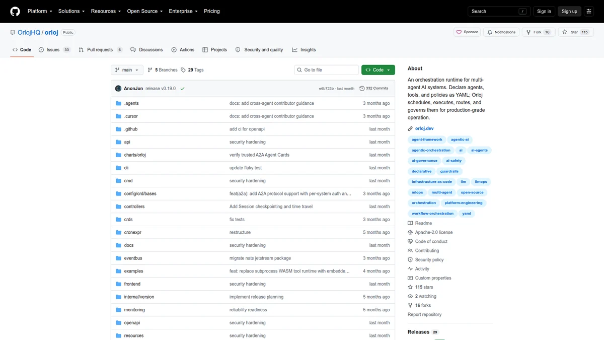 Orloj repository describing durable handoffs and production resources