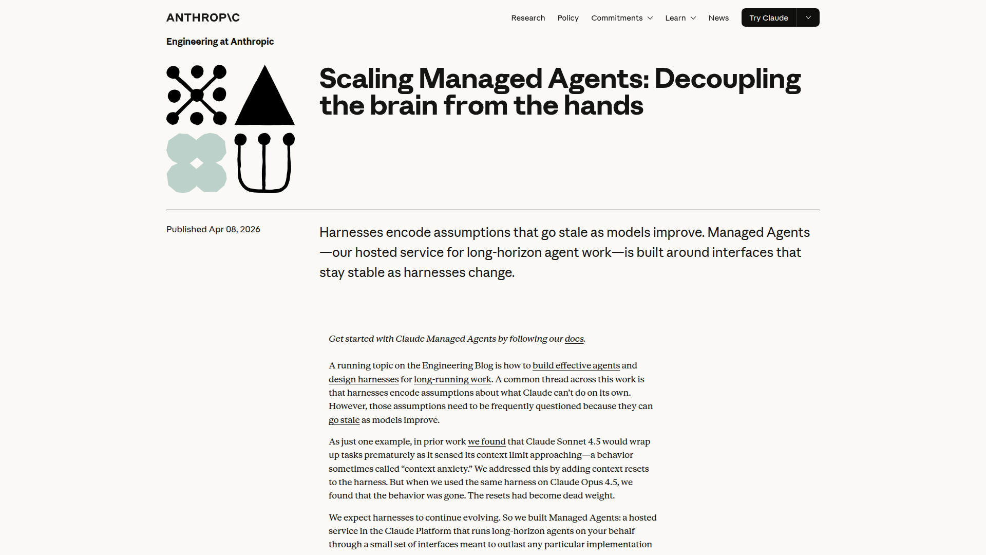 Anthropic engineering blog on Managed Agents architecture