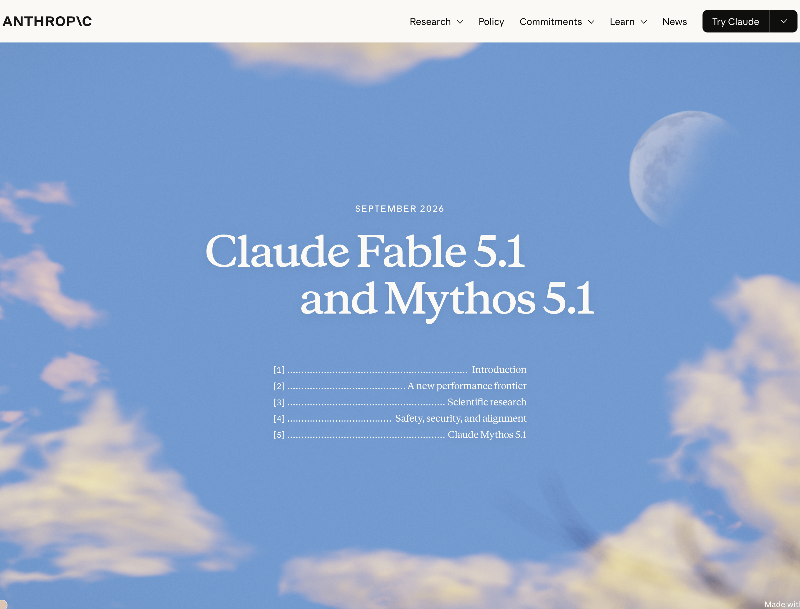 Anthropic's September 2026 release page for Fable 5.1 and Mythos 5.1