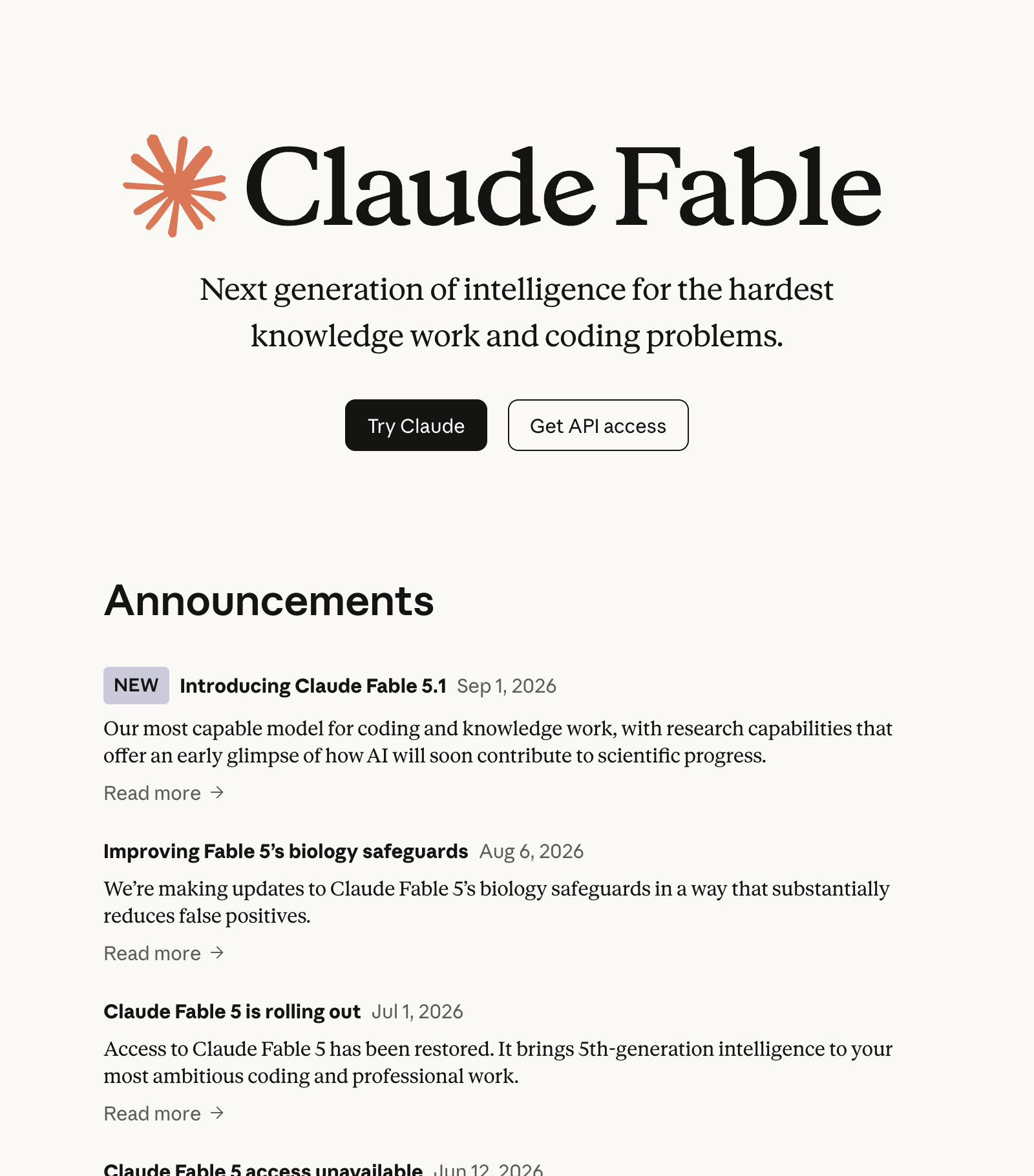 Claude Fable official product page