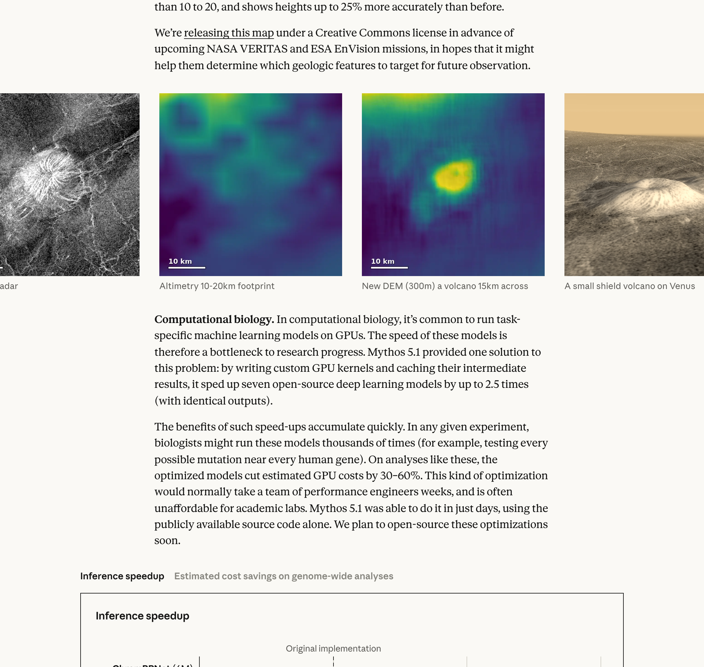 Venus topography reconstruction on Anthropic's official release page