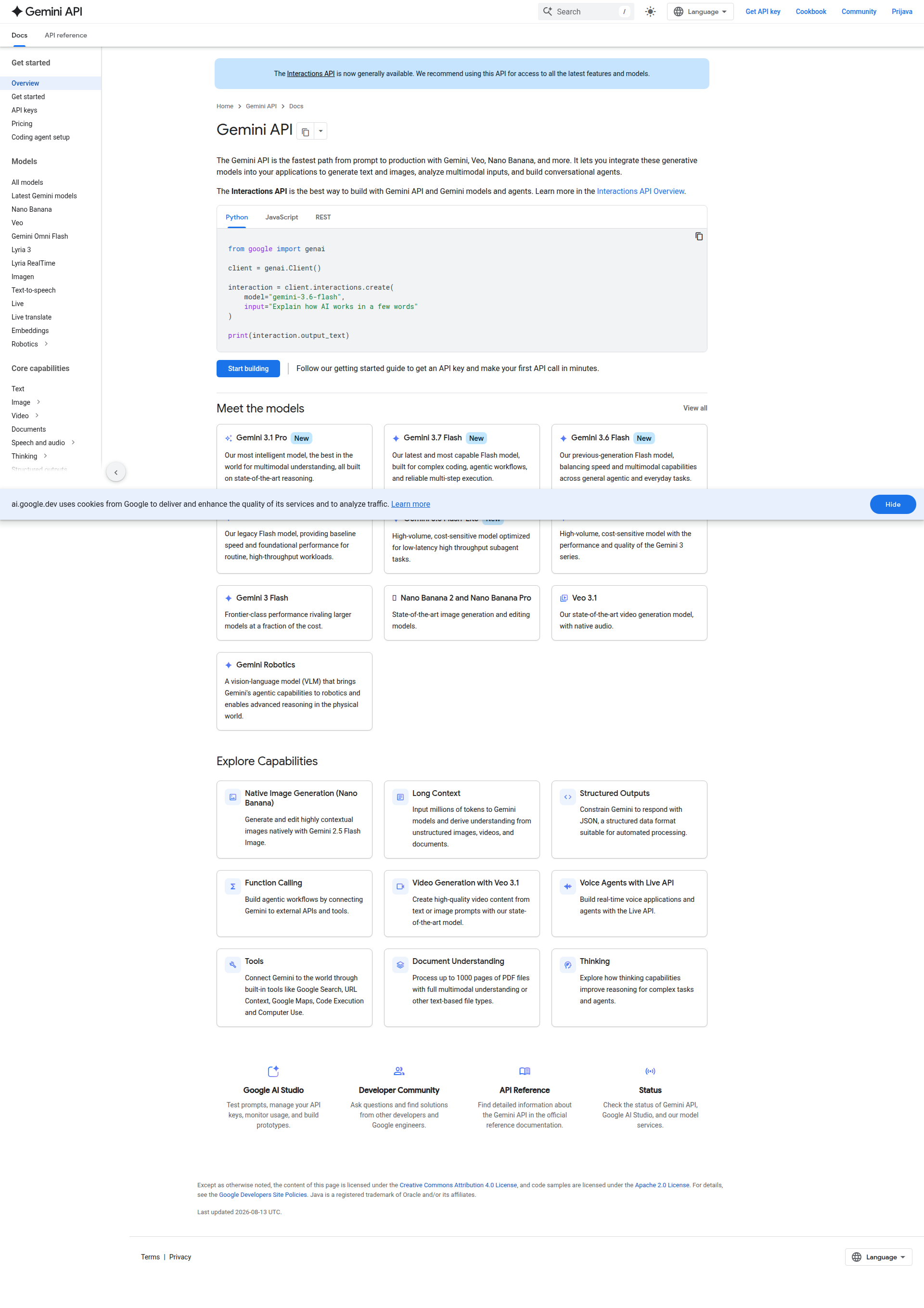 Gemini API console showing 3.7 Flash model configuration with thinking levels