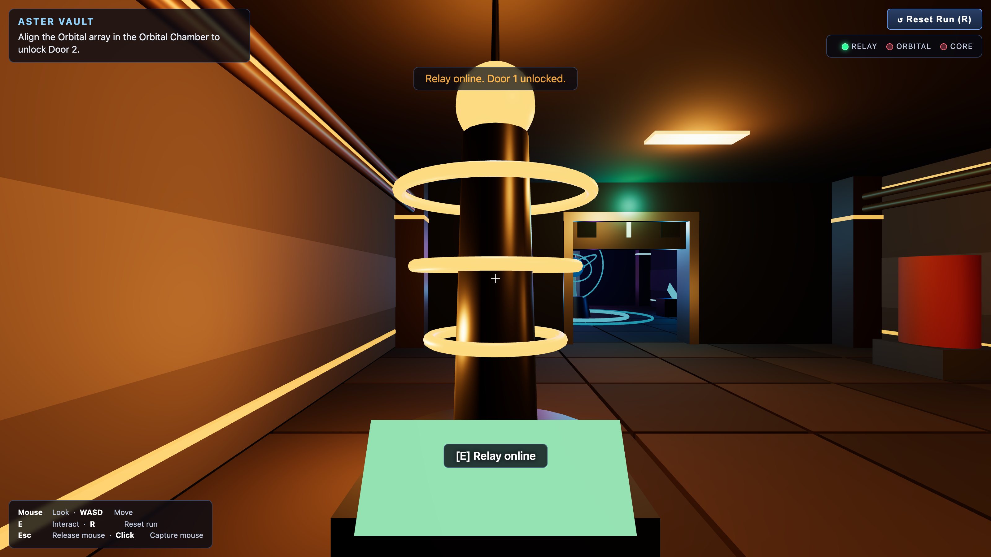 Fable's third artifact after Relay activation, showing the updated objective and the open passage