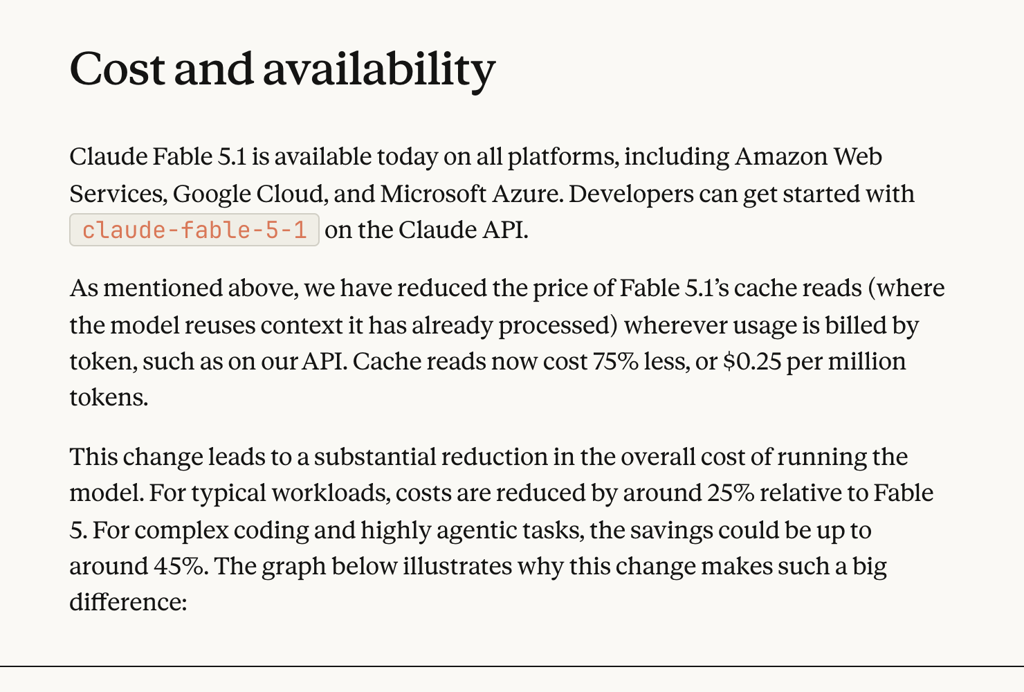 Anthropic Fable 5.1 cache pricing statement