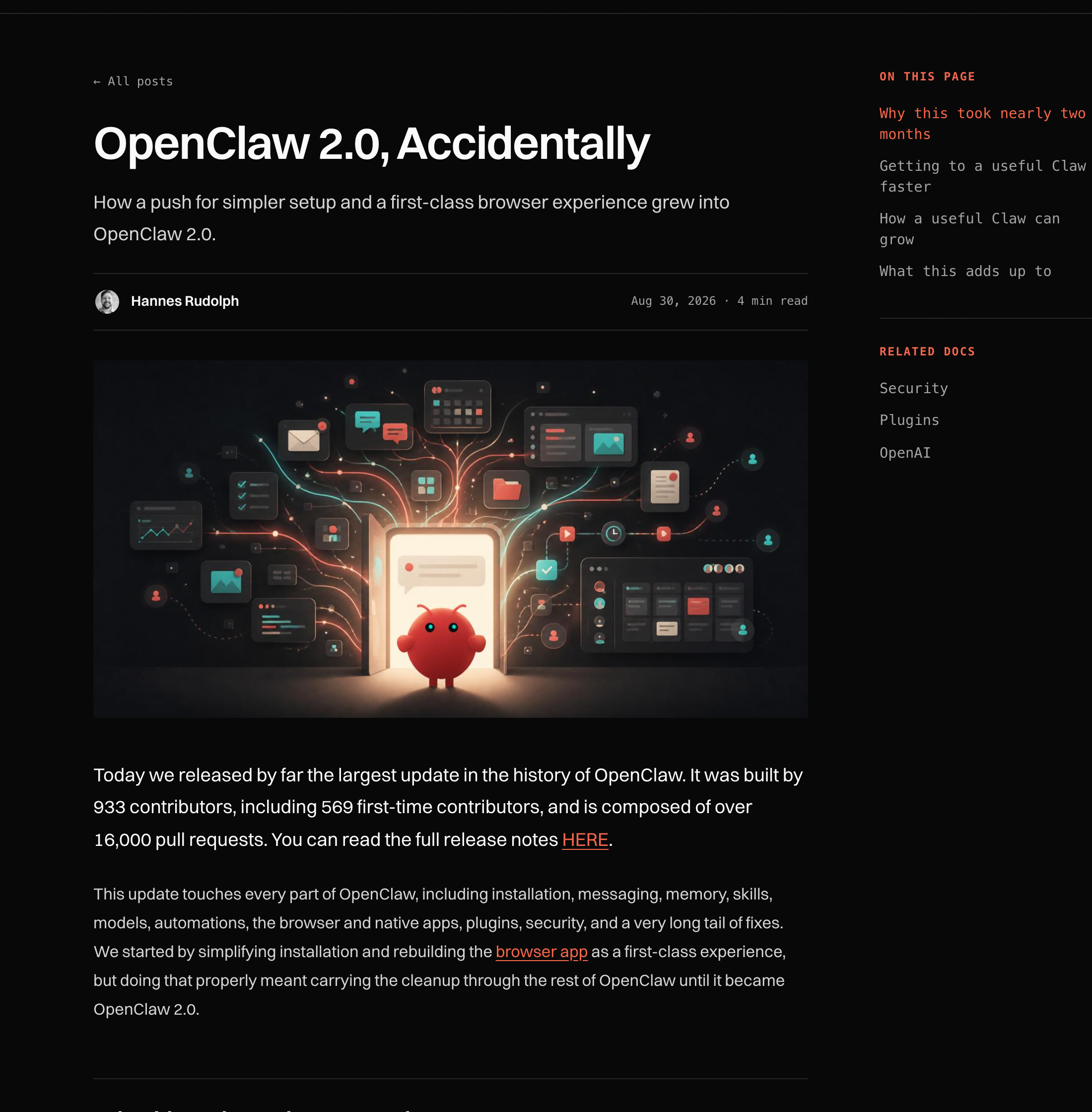 OpenClaw 2.0 official launch article