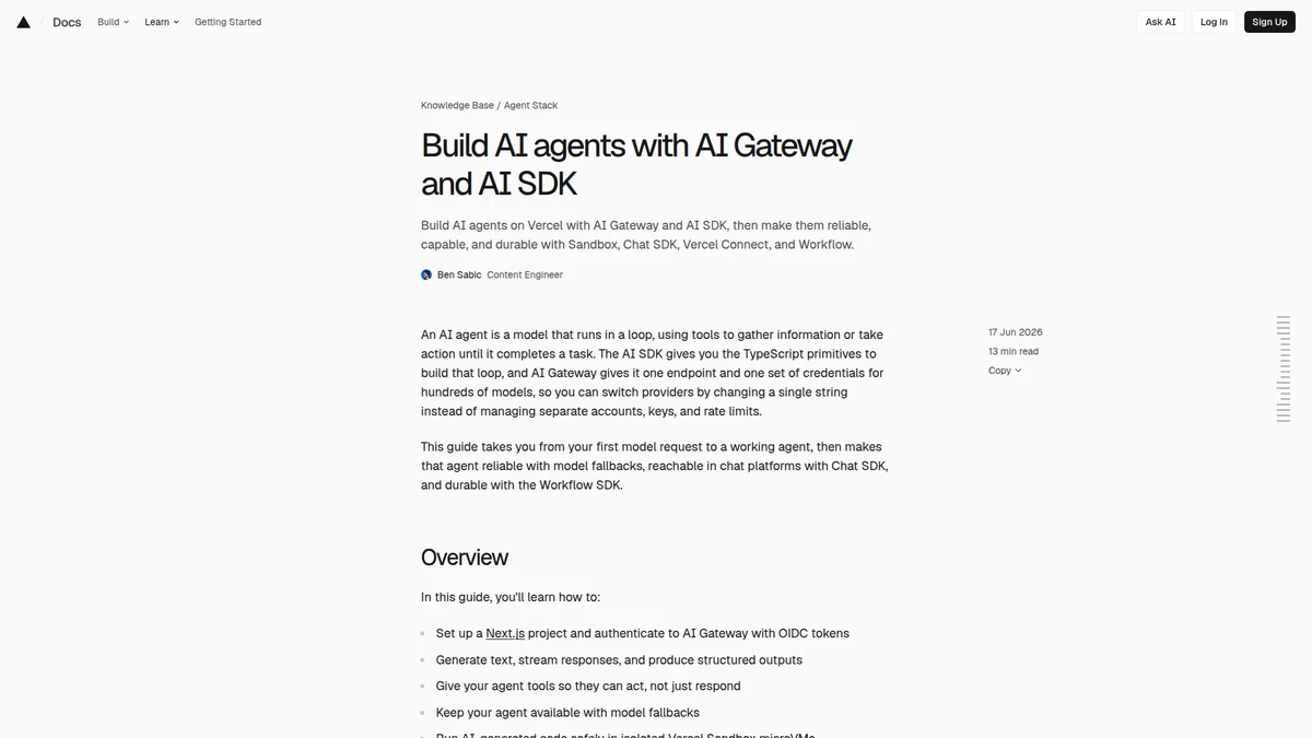 SandBase AI Gateway reference page.